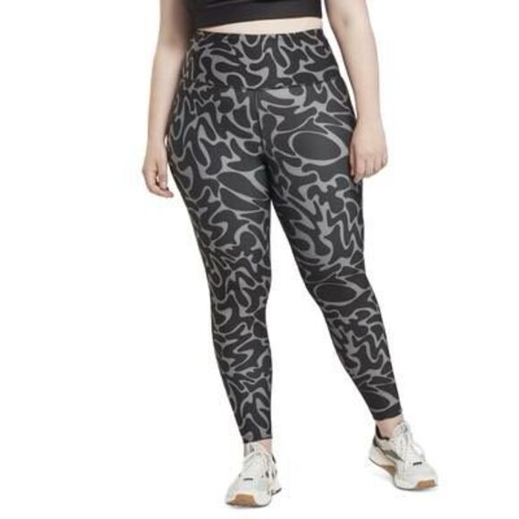 Reebok Workout Ready Plus Size Printed Leggings - Women's Size 3X - Picture 1 of 3